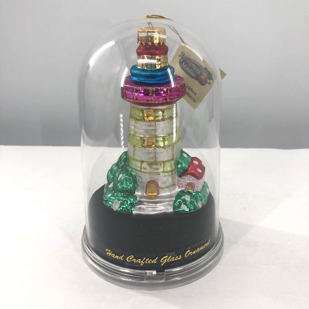 Designers Studio Lighthouse Glass Ornament Unique Treasures Series 2267B NEW